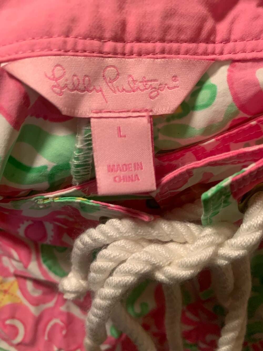 Lilly Pulitzer Pink and Green Sea Life Print Rope-Tie Swim Shorts - Picture 4 of 4